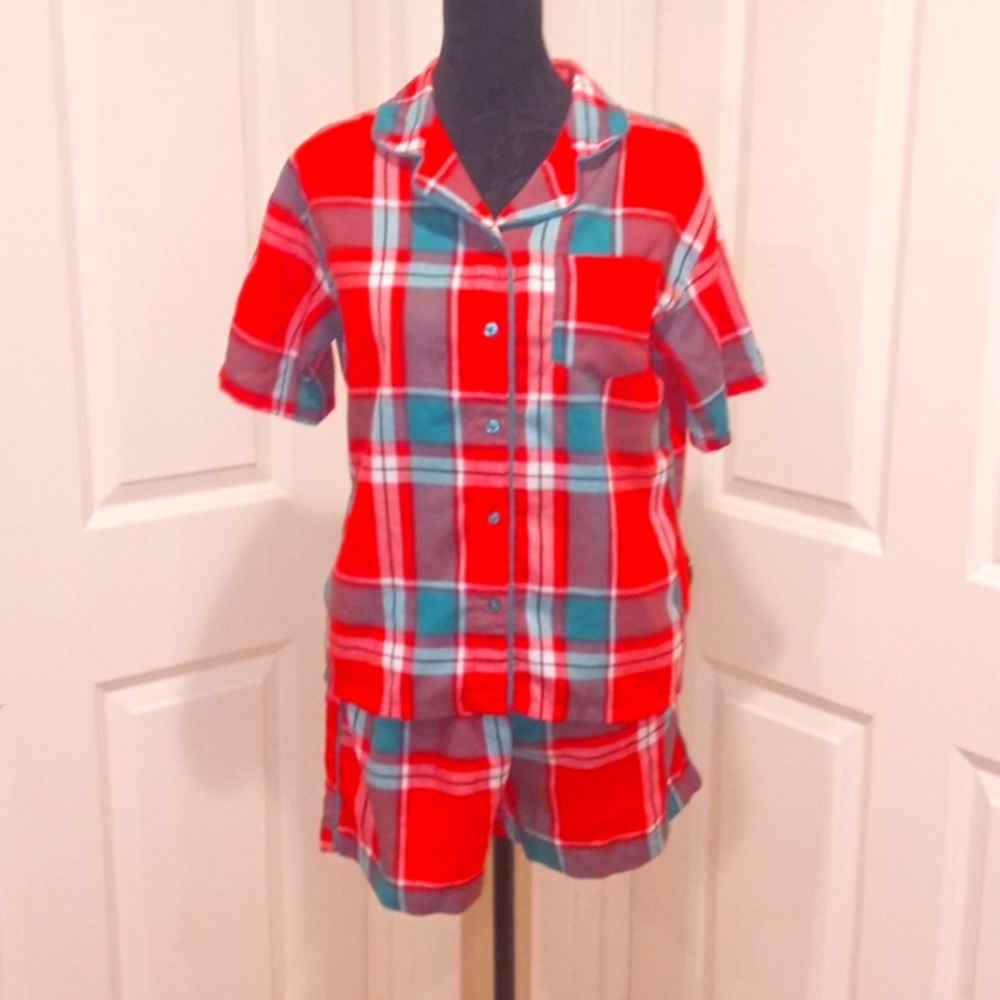 Female youth XL (14/16) plaid matching pajama set.